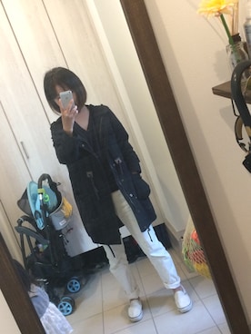 「ヤヌーク」｜「アイテム（スリッポン）」を使った、マッキーさん（レディース・155cm）の春コーディネート