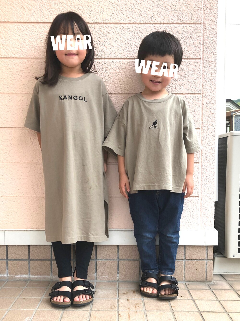 yuiatsuさんの「WEB限定 KANGOL×FREAK'S STORE/フリークスストア KIDS ロゴ刺繍 半袖 ワンピース（FREAK'S STORE）」を使ったコーディネート