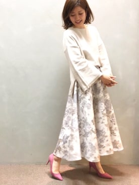 「RANDA（ランダ）のアイテム（ニット/セーター）」を使った、kinoさん（レディース・156cm）の冬コーディネート