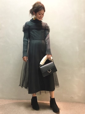 「RANDA（ランダ）のアイテム（バッグ）」を使った、kinoさん（レディース・156cm）の秋コーディネート