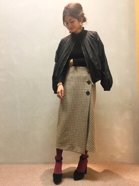 「RANDA（ランダ）のアイテム（ジャケット/アウター）」を使った、kinoさん（レディース・156cm）の秋コーディネート