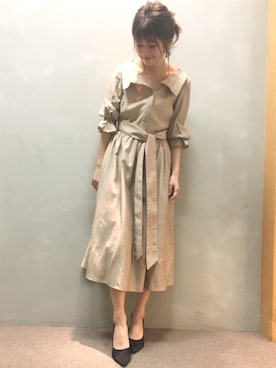 「アイテム（シャツワンピース）」を使った、kinoさん（レディース・156cm）の冬コーディネート