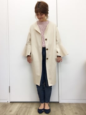 「RANDA（ランダ）のアイテム（その他アウター）」を使った、kinoさん（レディース・156cm）の春コーディネート