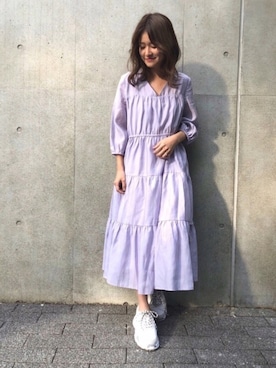 「ピクニック」｜「アイテム（チュニック）」を使った、kinoさん（レディース・156cm）の春コーディネート