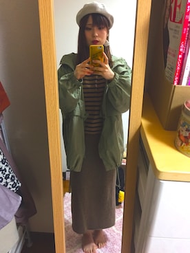 「w closet」｜「アイテム（マウンテンパーカー）」を使った、tomomi＊さん（レディース・158cm）の春コーディネート
