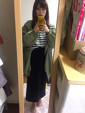「GRL」｜「アイテム（マウンテンパーカー）」を使った、tomomi＊さん（レディース・158cm）の春コーディネート