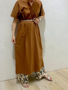 「ロングワンピース」｜「アイテム（ベルト）」を使った、yoshikaさん（レディース・156cm）の夏コーディネート
