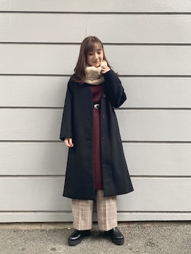 「PAGEBOY（ページボーイ）のアイテム（ノーカラージャケット）」を使った、yoshikaさん（レディース・156cm）の冬コーディネート