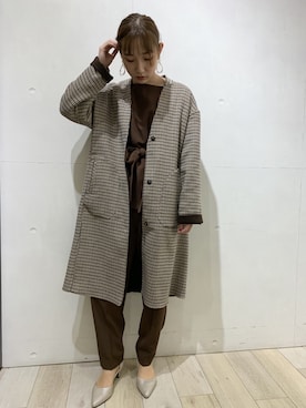 「リバーシブルコート」｜yoshikaさん（レディース・156cm）の冬コーディネート