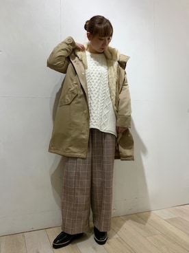 「LEPSIM」｜「アイテム（モッズコート）」を使った、yoshikaさん（レディース・156cm）の冬コーディネート