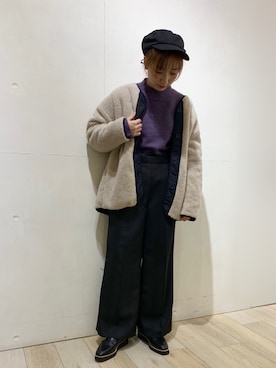 「LEPSIM（レプシィム）のアイテム（キャスケット）」を使った、yoshikaさん（レディース・156cm）の冬コーディネート