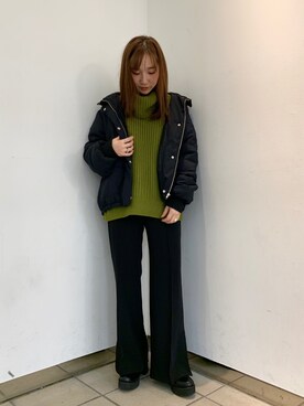 「ピスタチオ」｜「アイテム（ブルゾン）」を使った、yoshikaさん（レディース・156cm）の冬コーディネート