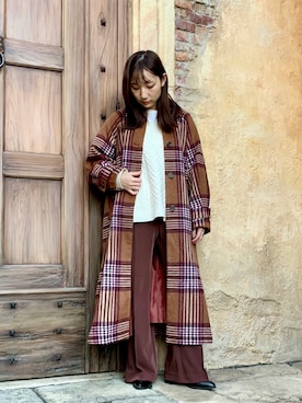 「PAGEBOY（ページボーイ）のアイテム（ステンカラーコート）」を使った、yoshikaさん（レディース・156cm）の冬コーディネート