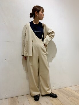 「LEPSIM」｜「アイテム（ノーカラージャケット）」を使った、yoshikaさん（レディース・156cm）の冬コーディネート