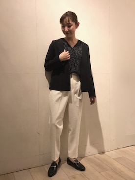 「LEPSIM」｜「アイテム（ノーカラージャケット）」を使った、yoshikaさん（レディース・156cm）の春コーディネート