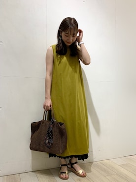 「マスタード」｜yoshikaさん（レディース・156cm）の夏コーディネート