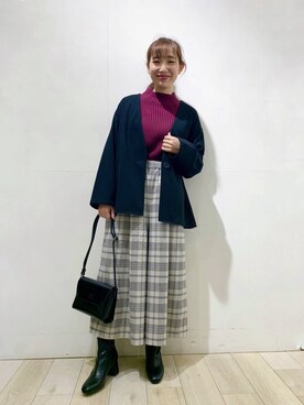 「LEPSIM」｜「アイテム（ノーカラージャケット）」を使った、yoshikaさん（レディース・156cm）の秋コーディネート