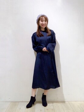 「LEPSIM（レプシィム）のアイテム（ハンチング/ベレー帽）」を使った、yoshikaさん（レディース・156cm）の秋コーディネート