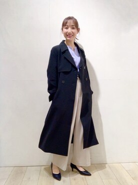 「LEPSIM（レプシィム）のアイテム（トレンチコート）」を使った、yoshikaさん（レディース・156cm）の冬コーディネート