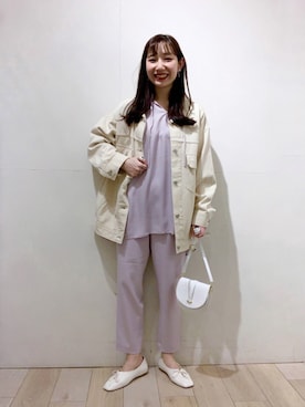 「LEPSIM」｜「アイテム（ノーカラージャケット）」を使った、yoshikaさん（レディース・156cm）の春コーディネート