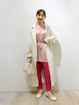 「LEPSIM（レプシィム）のアイテム（トレンチコート）」を使った、yoshikaさん（レディース・156cm）の春コーディネート