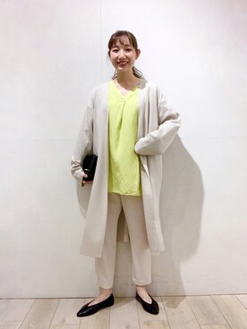 「LEPSIM」｜「アイテム（ノーカラーコート）」を使った、yoshikaさん（レディース・156cm）の春コーディネート