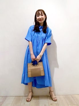「LEPSIM（レプシィム）のアイテム（シャツワンピース）」を使った、yoshikaさん（レディース・156cm）の春コーディネート