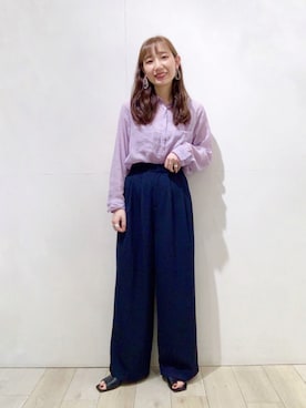 「アイテム（イヤリング、グレー系）」を使った、yoshikaさん（レディース・156cm）の春コーディネート