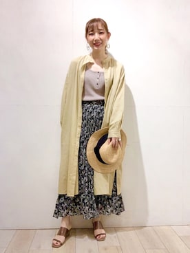 「LEPSIM（レプシィム）のアイテム（シャツワンピース）」を使った、yoshikaさん（レディース・156cm）の夏コーディネート