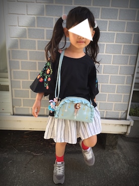 「NEW BALANCE（ニューバランス）の◆new balance KV996（スニーカー）」を使った、miiさん（キッズ・100cm）の春コーディネート