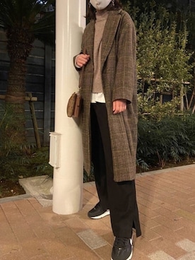 「ローリーズファーム(LOWRYS FARM)」｜「アイテム（チェスターコート）」を使った、rihoさん（レディース・163cm）の冬コーディネート