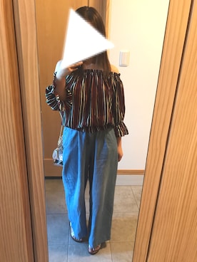 「NICE CLAUP（ナイスクラップ）のアイテム（サンダル、ホワイト系）」を使った、まいる。さん（レディース）の夏コーディネート