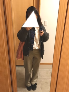 「しまむら（シマムラ）のアイテム（シューズ、ブラック系）」を使った、まいる。さん（レディース）の冬コーディネート