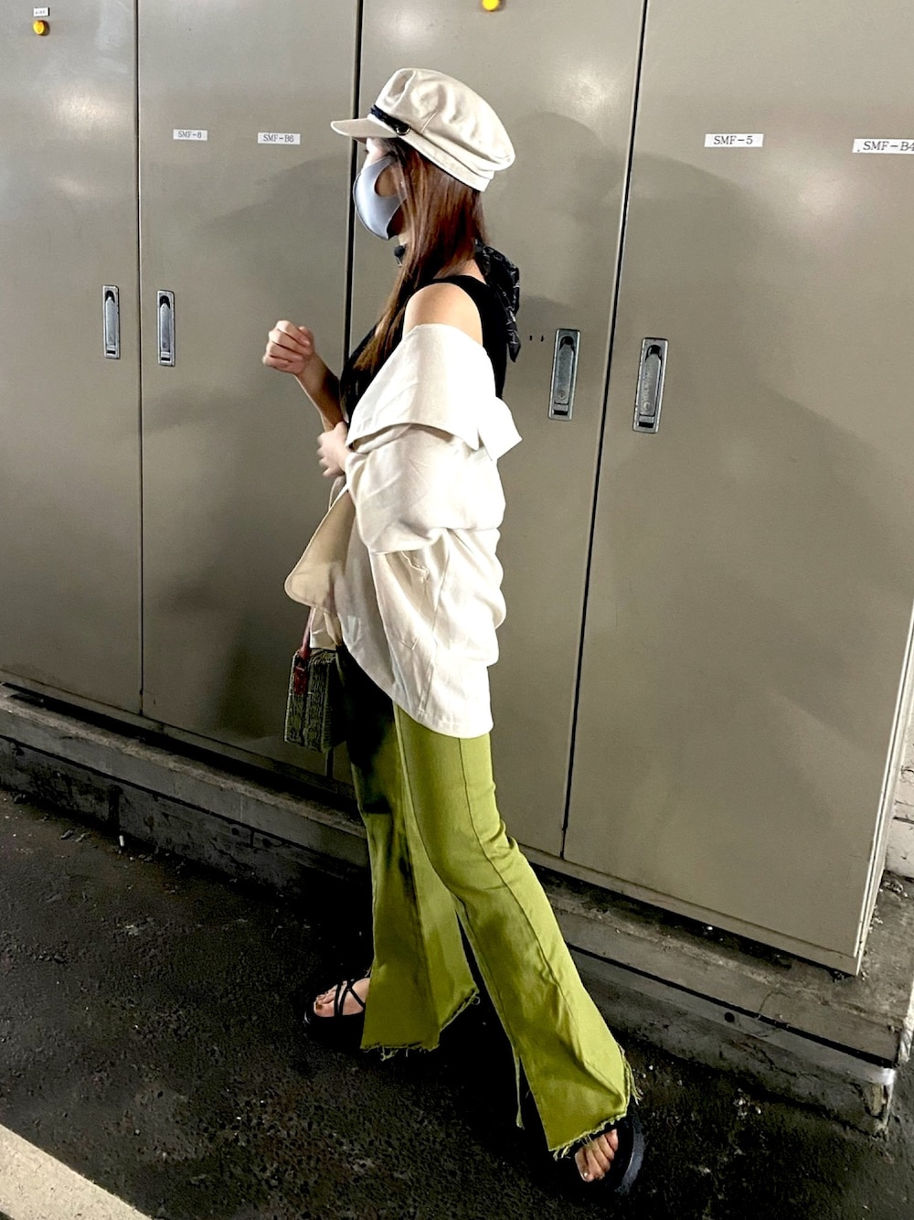 「休日スタイル、ootd、GU、GRL、プチプラ」｜「GRLのアイテム（デニムパンツ、グリーン系）」を使った、rino7123さん（レディース・156cm）の夏コーディネートの1枚目の写真