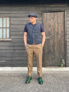 「BRIXTON（ブリクストン）のアイテム（キャスケット）」を使った、Mai Sonさん（メンズ・179cm）の春コーディネート