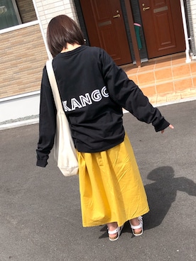 「黄色スカート」｜mochi さん（レディース・155cm）の秋コーディネート