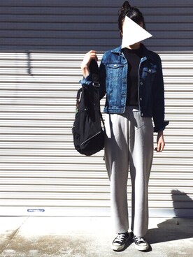 「CONVERSE（コンバース）のCONVERSE ALL STAR　ハイカットスニーカー（スニーカー）」を使った、Rim*さん（レディース・164cm）の冬コーディネート