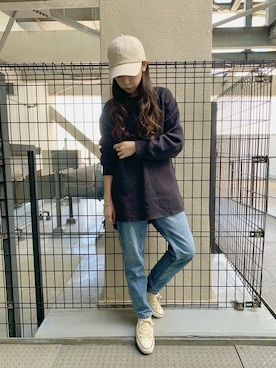 「レプシィム(LEPSIM)」｜「アイテム（キャップ）」を使った、yasuko【GLOBALWORK】さん（レディース・153cm）の春コーディネート