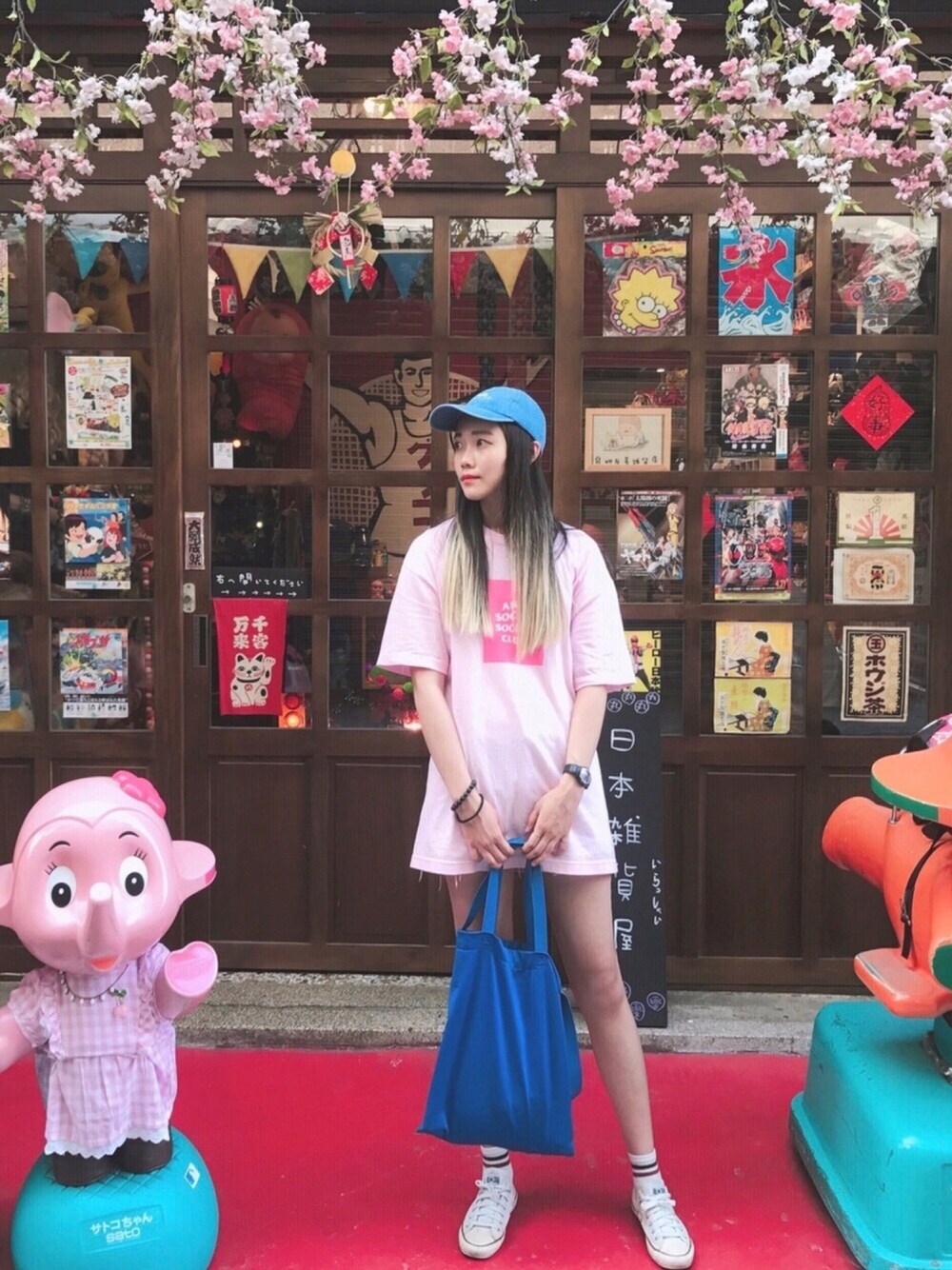 「anti social social club、JOYRICH、adidas originals、Tainan」｜「ANTI SOCIAL SOCIAL CLUBのアイテム（Tシャツ/カットソー、ピンク系）」を使った、Chomei さん（レディース・168cm）の春コーディネートの1枚目の写真