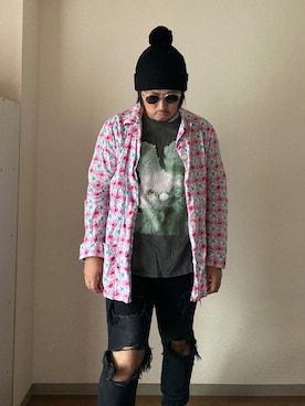 「パジャマ」｜「アイテム（帽子）」を使った、dateoさん（メンズ・174cm）の秋コーディネート