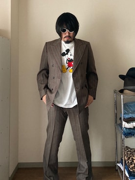 「70'sコーデ」｜「アイテム（セットアップ）」を使った、dateoさん（メンズ・174cm）の秋コーディネート