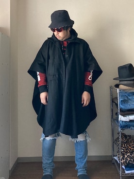 「Gramicci（グラミチ）のアイテム（帽子）」を使った、dateoさん（メンズ・174cm）の冬コーディネート