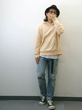 「IOSSELLIANI（イオッセリアーニ）のアイテム（アクセサリー）」を使った、YANCHAさん（メンズ・167cm）の秋コーディネート