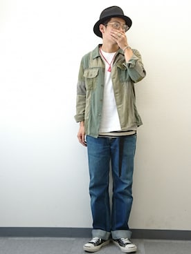 「IOSSELLIANI（イオッセリアーニ）のアイテム（アクセサリー）」を使った、YANCHAさん（メンズ・167cm）の秋コーディネート