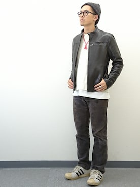 「IOSSELLIANI（イオッセリアーニ）のアイテム（アクセサリー）」を使った、YANCHAさん（メンズ・167cm）の秋コーディネート