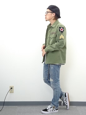 「IOSSELLIANI（イオッセリアーニ）のアイテム」を使った、YANCHAさん（メンズ・167cm）の春コーディネート