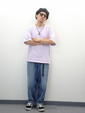 「Tシャツ×デニム」｜「アイテム（雑貨/ホビー）」を使った、YANCHAさん（メンズ・167cm）の夏コーディネート