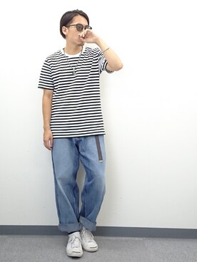 「バギーパンツ」｜「アイテム（雑貨/ホビー）」を使った、YANCHAさん（メンズ・167cm）の夏コーディネート