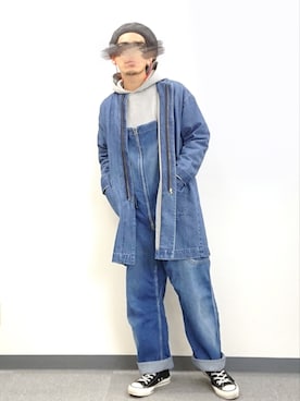 「AlexanderLeeChang（アレキサンダーリーチャン）のアイテム（サロペット/オーバーオール）」を使った、YANCHAさん（メンズ・167cm）の秋コーディネート