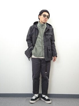 「Snow Peak（スノーピーク）のアイテム（その他アウター）」を使った、YANCHAさん（メンズ・167cm）の冬コーディネート